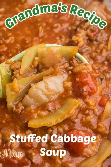 Piggy Soup Recipe, Golumpki Soup Recipe, Golumpki Soup, Cabbage Soup Diet Recipe 10 Pounds, Cabbage Hamburger Soup, Stuffed Cabbage Soup, Cabbage Soup Crockpot, Unstuffed Cabbage Soup, Beef Cabbage Soup