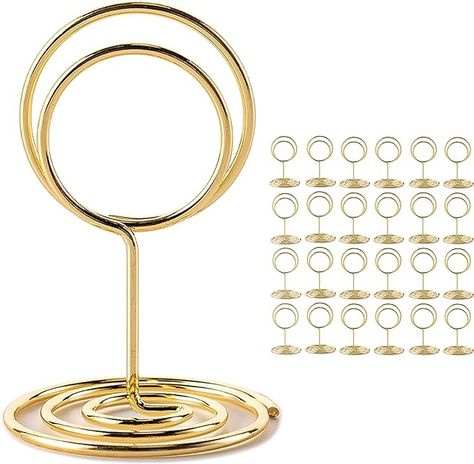 Amazon.com : 26Pcs Table Number Holders, Place Card Holders, Wire Picture Holders, Small Table Card Holders, Photo Holders for Centerpieces, Wedding Reception, Party, Birthday (Gold) : Office Products Wire Picture Holders, Picture Centerpieces, Restaurant Menu Holder, Gold Table Number Holders, Table Number Stands, Wedding Reception Party, Business Card Organizer, Gold Table Numbers, Party Food Labels