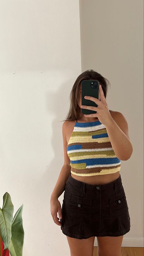 Midsize Crochet Top, Crochet Midsize, Midsize Crochet, Midsize Summer Outfit, Spring Crop Tops, Summer Crochet Top, Midsize Summer, Homemade Things, Crochet Wearables