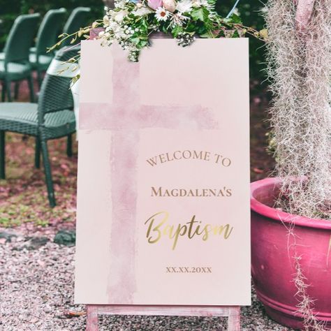 Pink Cross, Personalized Banners, Custom Party, Create Sign, Foam Board, Banners Signs, Custom Sign, Welcome Sign, Sign Poster