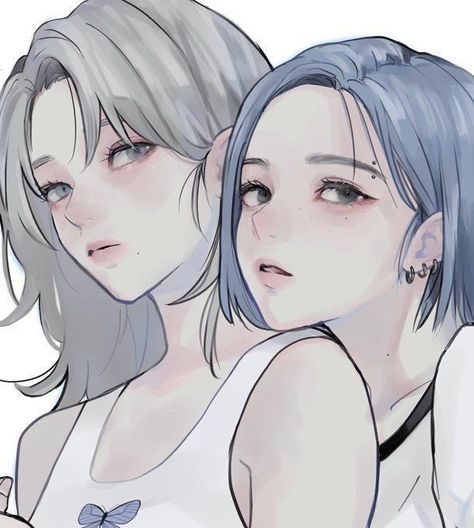 Lesbian Art, Digital Art Anime, 영감을 주는 캐릭터, Digital Art Girl, Anime Poses Reference, Art Anime, Art Inspiration Drawing, Art Reference Photos, Cartoon Art Styles