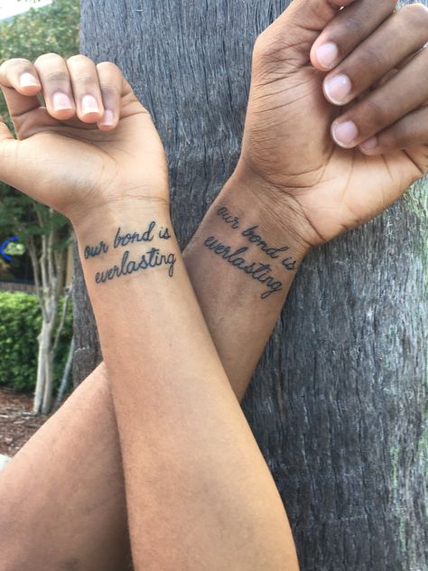 Siblings tattoo! Black Brother And Sister Tattoo Ideas, Family Tattoo Ideas Sibling, Sibling Quote Tattoos, Tattoo For Brother Sibling, Oldest Sibling Tattoo, Matching Sister Tattoos Black Women, Matching Tattoos Sister And Brother, Matching Uncle And Niece Tattoos, Tattoos Dedicated To Siblings