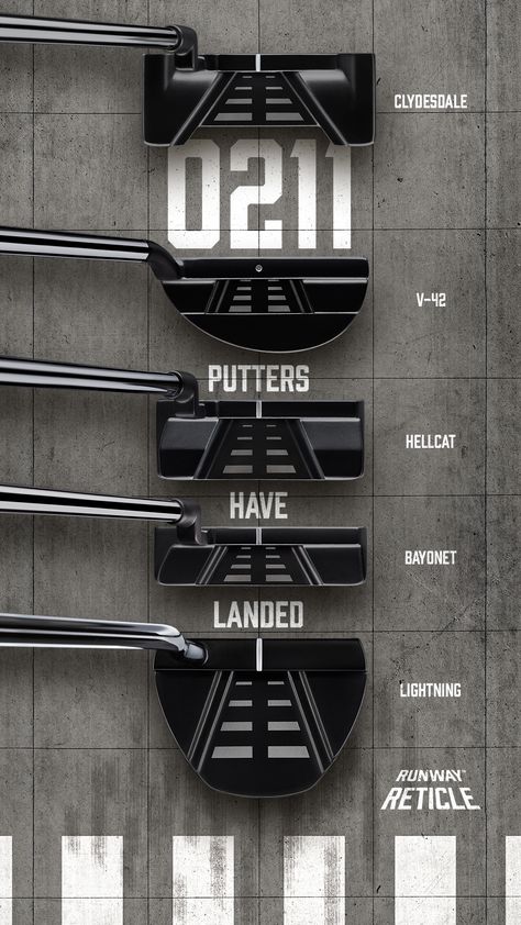 Introducing our all-new 0211 Putter lineup. Featuring our bold Runway Reticle™ alignment aid and patented Pyramid Face Pattern technology, your putting inconsistencies will become a thing of the past. #PXG #PXGTroops Pxg Golf, Golf Putter, Face Pattern, Golf Design, Club Face, Brand Ideas, Golf Putters, Design Posters, Cool Gadgets To Buy