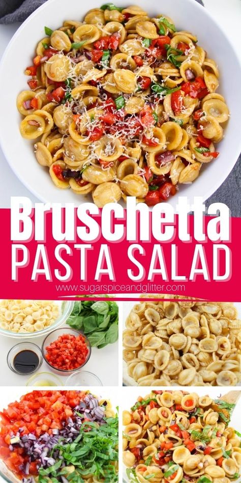 Bruschetta Lunch Ideas, Cold Pasta Dishes Summer, Mother’s Day Pasta Salad, Creative Pasta Salad, Valentine’s Day Pasta Salad, Pasta Salad Recipes Vinaigrette, Cold Pasta Dinner Recipes, Cold Noodle Salad Summer, Cold Ravioli Pasta Salad