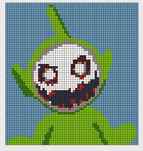 Creepy Pixel Art, Pixel Grid, Grid Patterns, Tv Character, Easy Perler Beads Ideas, Graph Crochet, Halloween Cross Stitch Patterns, Hama Beads Design, Hama Bead