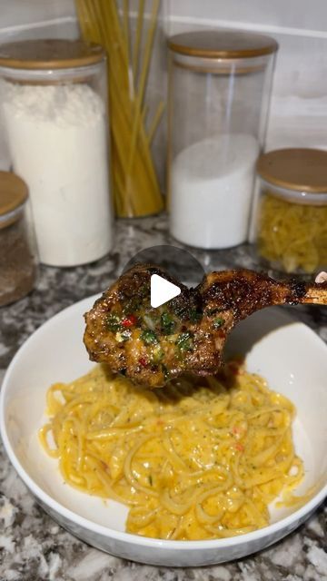 Jateriya Dashai’ on Instagram: "This is your sign to make Lamb Chops for dinner 🥘❤️ The pasta was from earlier and I just paired it with it 😂🫶🏾" Lamb Chops And Pasta, Lamb Chop Pasta, Lamb Chop Meals Dinners, Lamb Chop Dinner Ideas, Lamp Chops, Lamb Chops Recipe, Lamb Pasta, Lamb Loin Chops, Lamb Chop Recipes