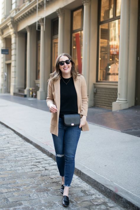 Sweater Blazer Outfit, Jcrew Sweater Blazer, J Crew Sweater Blazer, Blazer Styling, Loafer Outfits, Thrift Inspo, J Crew Sweater, Outfits Classy, Chic Coat