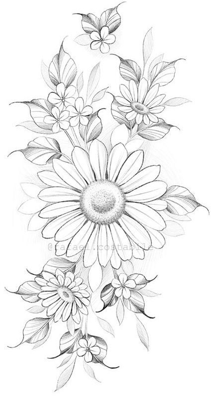 Beautiful Spine Tattoos, Daisy Tattoo Designs, Floral Back Tattoos, Butterfly Tattoos On Arm, Chest Tattoo Ideas, Spine Tattoo Ideas, Rose Drawing Tattoo, Flower Tattoo Ideas, African Tattoo