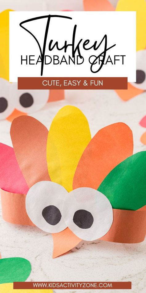 Get crafty this Thanksgiving with a turkey headband that kids can make themselves! Follow these simple steps for a fun and festive activity for the whole family. Cute, easy and fun! Toddler Activities For Thanksgiving, Turkey Headbands For Preschoolers, Ideas Para Thanksgiving, Turkey Headband Craft, Native American Thanksgiving, Turkey Headband, Thanksgiving Centers, Thanksgiving Headbands, Easy Kid Activities