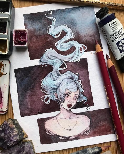 Art Arte Inspo, Arte Sketchbook, Sketchbook Inspiration, Illustration Inspiration, Drawing Tutorials, Manga Illustration, Watercolor Artwork, Painting Illustration, Drawing Techniques