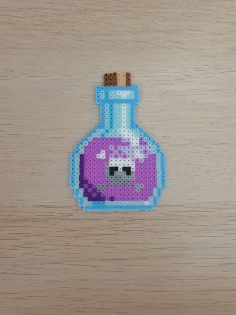 Perler Potion Bottle, Crystal Perler Beads, Lava Lamp Perler Beads, Witch Perler Beads, Lava Lamp Perler, Purple Perler Bead Patterns, Pearler Bead Design Aesthetic, Dnd Perler Beads, Kandi Perler