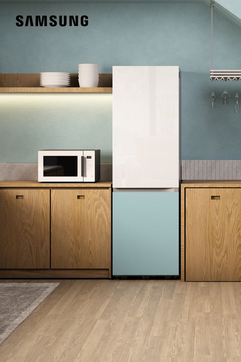 Samsung Bespoke Kitchen, Samsung Bespoke Refrigerator, Bespoke Refrigerator, 2025 Plan, Color Refrigerator, Samsung Home, Samsung Fridge, Samsung Bespoke, Fresh Kitchen