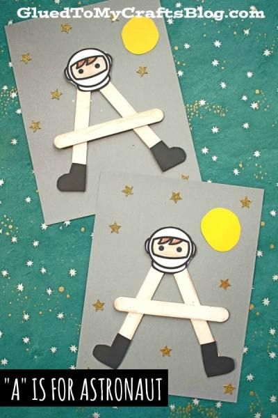 Astronaut Stem Activities For Kids, A For Astronaut Craft, Astronaut Crafts For Kids Preschool, A Is For Astronaut Craft, Occupation Crafts For Preschool, Art And Craft Occupation For Kids, Space Preschool Crafts, Astronaut Craft Preschool, Planet Crafts Preschool