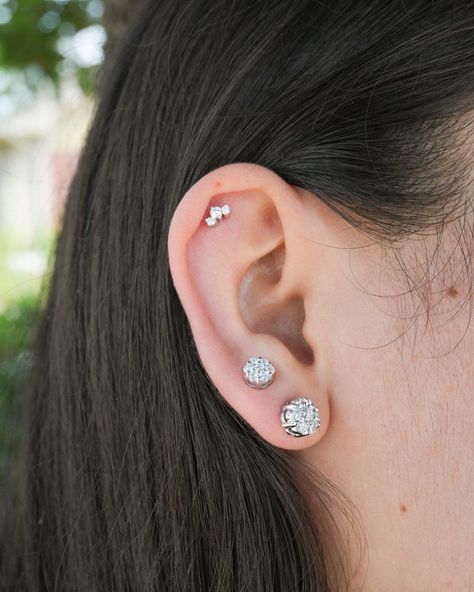 If you've never seen our Dahlia stack, you have now! 🤩 We are obsessed with these cluster studs and how easy they are to stack. #DoAmore #jewelry #finejewelry #smallbusiness #earrings #aesthetic #sustainable Earrings Aesthetic, June 22, Dahlia, Fine Jewelry, Engagement Rings, On Instagram, Instagram