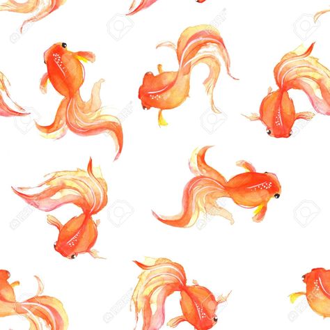 Goldfish Watercolor, Rapunzel Drawing, Fish Watercolor, Golden Fish, Watercolor Fish, Chinese Brush Painting, Fish Illustration, Fish Drawings, Watercolor Cat