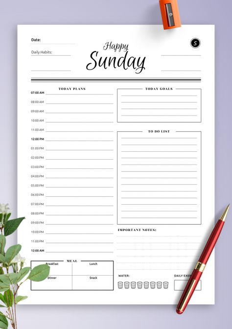 Download Printable Daily Planner Templates 5 in 1 Bundle PDF Daily Planner Book, Time Management Planner, Day Planner Template, Daily Planner Sheets, Free Daily Planner, Organizational Skills, Meeting Agenda Template, Time Table, Weekly Planner Template