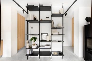 Living room Shelves With Storage, Floating Storage Shelves, Floating Storage, Metal Floating Shelves, Shelves Metal, Floating Bookshelves, Black Shelves, Wall Mounted Shelves, Metal Shelves