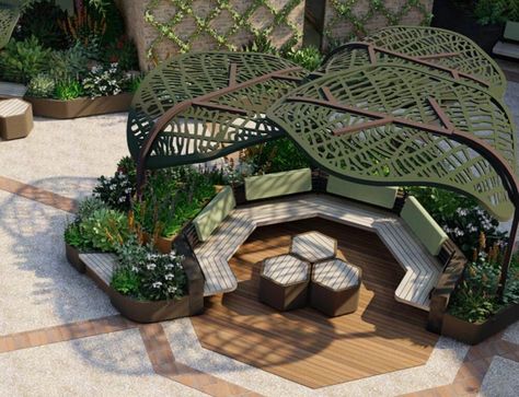 Sydney Children's Hospital Wellness Garden | OUTHOUSE design Landscape Design Seating, Innovative Landscape Design, Hospital Garden Design, Healing Garden Design Hospital, Garden Pavilion Architecture, Hospital Landscape Design, Pavilion Design Ideas, Healing Garden Design, Outhouse Design