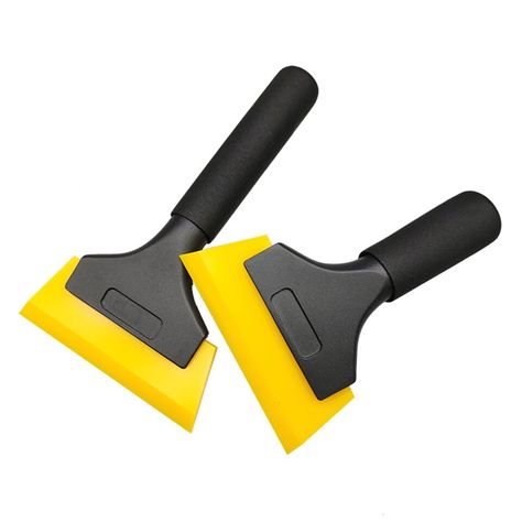 Plastic Scraper, Snow Shovel, Tinted Windows, Window Film, Yellow, Film, Black