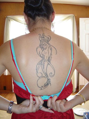 http://tattoosara.hubpages.com/hub/Mermaid-Tattoos Mermaid Tattoo Meaning, Mermaid Tattoo Designs, Girl Back Tattoos, Full Back Tattoos, Mermaid Tattoo, Mermaid Tattoos, Most Popular Tattoos, Modern Tattoos, Tattoo Designs For Girls