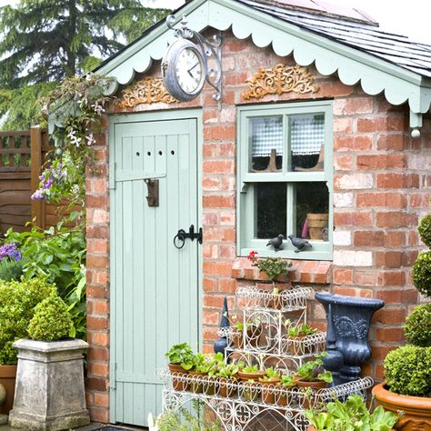 Brick Shed, Shed Inspiration, Shed Makeover, Backyard Storage Sheds, Garden Shed Ideas, Wendy House, Backyard Storage, Summer Houses, Cottage Garden Design