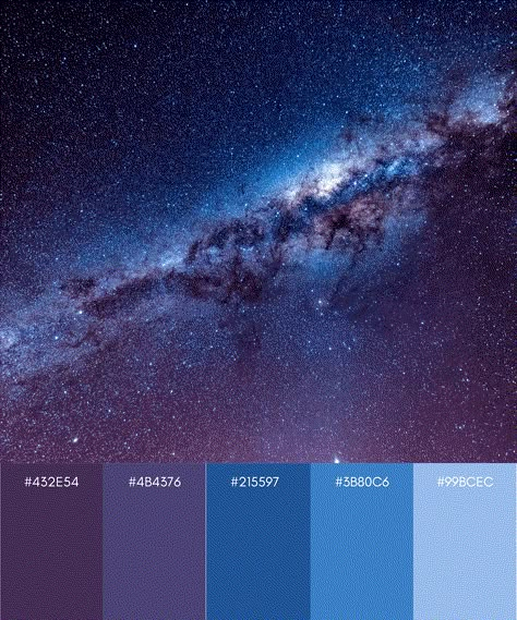 Planet Colors, Galaxy Wedding, Galaxy Colors, Color Catalog, Color Celeste, Galaxy Theme, Colour Pallets, Color Schemes Colour Palettes, Blue Palette