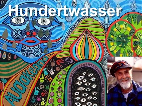 Hundertwasser research hw Middle School Projects, Hundertwasser Art, Arts Ed, Drawing Skills, Elementary Art, School Projects, Design Your Own, Photo Art, Art Projects