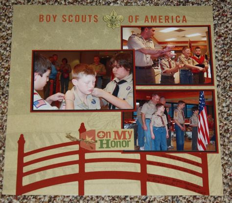 scout scrapbooking layouts pictures - Google Search Boy Scout Crafts, Eagle Scout Ceremony, School Scrapbook Layouts, I Know Nothing, Scrapbook Boys, Creative Memories Scrapbooking, School Scrapbook, Scout Camping, Scouts Crafts