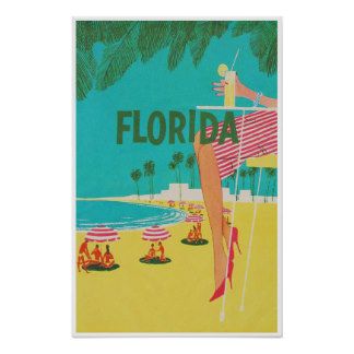 Vintage Florida Decor, Old Florida Decor, Retro Hotel, Hotel Artwork, Florida Poster, Florida Decor, Florida Vintage, Vintage Concert Posters, Florida Art