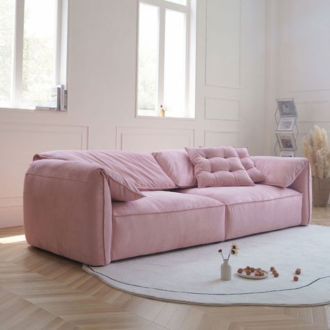 Flared Arm Modular Sofa Pink Sofa Corner, Lilac Garden, Sitting Cushion, Pink Couch, Rocky Hill, Cushion Couch, Babe Cave, Australia Home, Pink Sofa