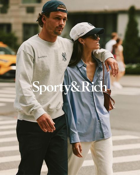 Sporty & Rich (@sportyandrich) • Instagram photos and videos Rich And Sporty Aesthetic, Sporty Rich Aesthetic, Sporty And Rich Campaign, Rich And Sporty Samba, Sporty And Rich Sweatshirt, Sporty And Rich Aesthetic, Sporty & Rich, Rich Couple, High Fashion Poses