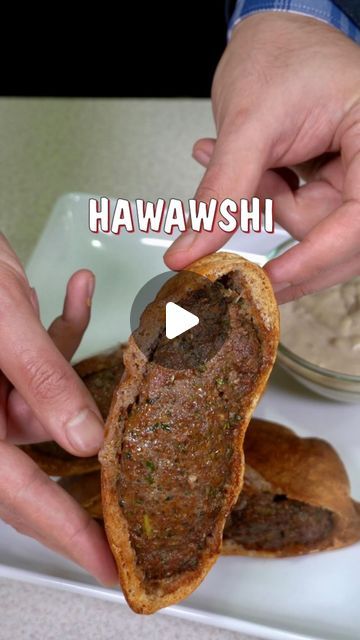 Muhammed Elgammal on Instagram‎: "🇪🇬 Egyptian Hawawshi Recipe | حواوشي 

🇪🇬 What Egyptian food do you want ME to make next? 
🥩 Follow my socials for more lahma. 
🛒 Shop my storefront. 
🔗 Link is in my bio. 
🙏 Thank you. 
🤲 Yallah, Bismillah. 

Ingredients: 
• 2 oz. fresh parsley 
• 1 yellow onion 
• 1 green bell pepper 
• 6 garlic cloves 
• 2 lb.80% lean ground beef 
• allspice 
• paprika 
• ground coriander 
•  ground cumin
• sea salt
•  black pepper
• 3 pita breads (with pockets) 

  #hawawshi #burger #ramadan #ramadanmubarak #ramadankareem #ramadan2024 #egyptianfood #egypt #egyptian #egyptiancuisine #egyptianculture #egyptianfoodrecipe #egyptianrecipe #egyptiantradition #arabic #arabicfood #middleeasternfood #lahma #bismillah #theegyptiancook"‎ Egyptian Hawawshi Recipe, Hawawshi Recipe, Egyptian Dinner, Egyptian Breakfast, Egyptian Food, Green Bell Pepper, Middle Eastern Food, Pita Bread, Green Bell Peppers