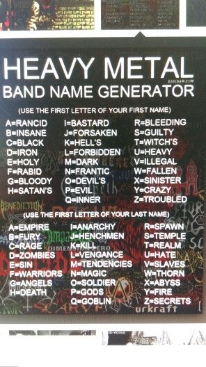 Grunge Band Name Ideas, Scene Names Ideas, Cool Band Names, Band Names Ideas, Goth Names, Vampire Band, Band Name Generator, Band Names, Name Creator