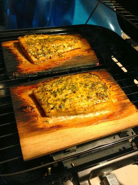 Cedar Plank Grilled Halibut with Herb Butter Grilled Halibut Marinade Recipes, Lingcod Recipe, Cooking Salmon On Cedar Plank On Grill, Cedar Plank Halibut, Heavenly Halibut, Cedar Plank Grilled Salmon, Bbq Fish, Grilled Halibut, Halibut Recipes