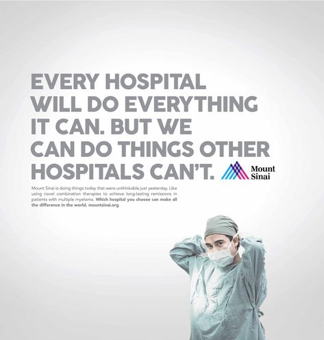 Healthcare Ads, Healthcare Advertising, Mount Sinai, Ads Of The World, Hospital Design, Health System, Ads Creative, In The End, Do Everything