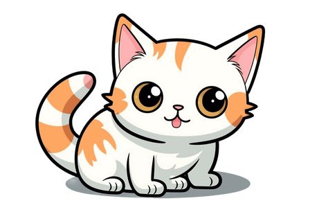 Cute Cartoon Kawaii Cat Sticker Clipart AI Generated Orange Cat Cartoon, Cute Cat Clipart, Cat Clip Art, Kitten Clipart, Sticker Clipart, School Images, Cartoon Kawaii, Cat Cartoon, Cat Clipart