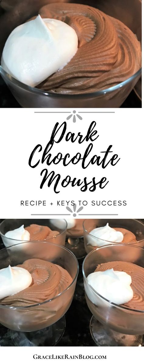 Such a contrast - a light, airy texture with rich, dark chocolate flavor. It's a perfect make-ahead dessert for any special occasion, just make it the day before and let it chill in the fridge until it's time. | Dark Chocolate Mousse | Easy Dark Chocolate Mousse | Ghirardelli Chocolate Recipes | Dark Chocolate Desserts | Best Chocolate Mousse | Dark Chocolate Desserts | Make Ahead Dessert | #DarkChocolate #Chocolate #Mousse #Dessert Best Chocolate Mousse, Mousse Recipes Easy, Chocolate Mousse Desserts, Chocolate Caramel Slice, Dark Chocolate Desserts, Dark Chocolate Recipes, Dark Chocolate Mousse, Chocolate Mousse Recipe, Mousse Dessert