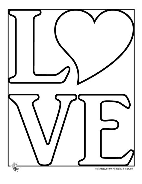 Love Coloring Pages Valentine Coloring Pages, Heart Coloring Pages, Love Coloring Pages, Cartoon Heart, The Word Love, Heart Printable, Applique Templates, Valentine Coloring, Word Love