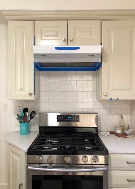 Painting My Range Hood Stainless Steel : At Home with LOM - Land Of Marvels How To Paint A Range Hood, Painted Range Hood Ideas, Hoods Over Stoves, Stainless Steel Hood Vent, Painting Hardware, Range Hood Stainless Steel, Stove Hood, Oven Hood, Hood Ideas