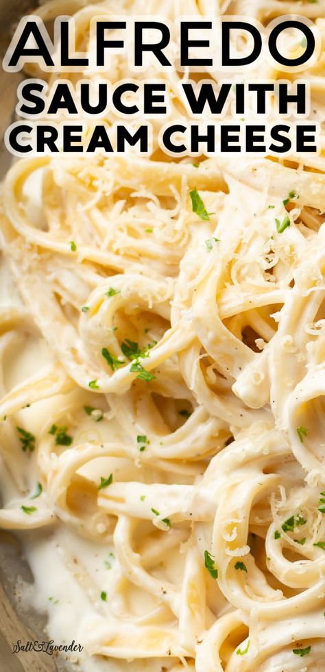 Cream Cheese Garlic Alfredo Sauce, Easy Homemade Fettuccine Sauce, Best Alfredo Sauce With Cream Cheese, Cream Cheese Parmesan Sauce, Keto Alfredo Sauce Recipe Easy, Soups With Cream Cheese, Creamy Alfredo Spaghetti, Alfredo Sauce Recipe Without Parmesan, Easy Cream Cheese Alfredo Sauce