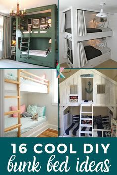 Cool Bunk Bed Ideas, Diy Bunk Beds, Bunk Beds For Girls Room, Bunk Beds Small Room, Bunk Room Ideas, Space Saving Bunk Bed, Bunk Bed Ideas, Bunk Beds Boys, Girls Bunk Beds