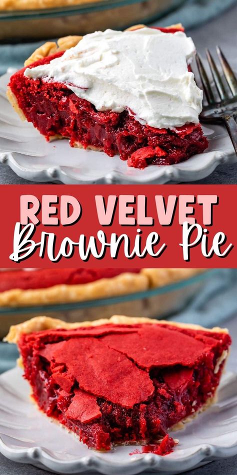 Red Velvet Chess Pie, Red Velvet Ooey Gooey Bars, Red Velvet Sweet Potato Pie, Red Velvet Pie Recipe, Red Velvet Pie, Chili Canning Recipe, Velvet Recipes, Velvet Desserts, Red Velvet Cheesecake Brownies