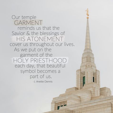 As I read through @j_anettedennis’s General Conference talk tonight, the line that stood out the most to me (in reference to wearing garments) was: “It is my own personal sign to God, not a sign to others.” We don’t wear our garments to prove our righteousness to others, rather, we wear them sacredly and privately to symbolically put on Christ. There’s been a lot of debate online about garments, and it’s made me reflect deeply about why I wear them, and if I truly believe that they act as a p... Temple Quotes Lds, Temple Quotes, General Conference Quotes, Conference Talks, Gospel Quotes, Conference Quotes, Church Quotes, Beautiful Symbols, Lds Church