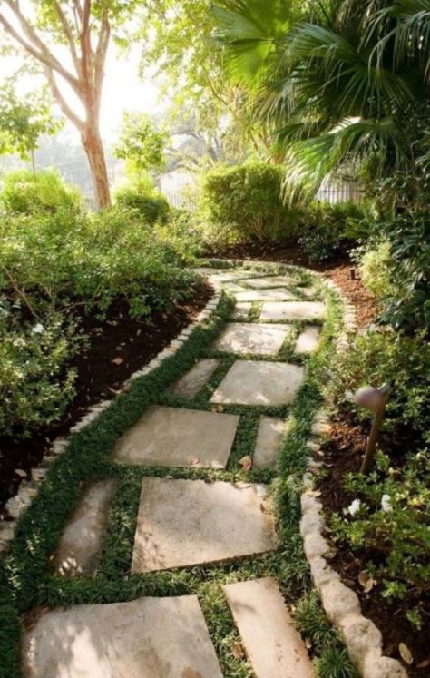 HomelySmart | 30 Stunning Paths For Your Dream Garden Natural Pathway, Walkway Garden, Stone Garden Paths, Nice Garden, Grass Garden, Paver Walkway, Walkways Paths, Garden Floor, Path Design