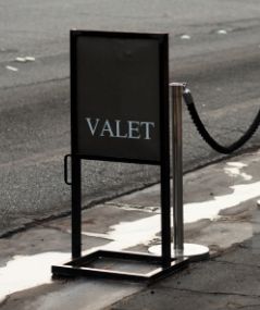 Valet Parking Aesthetic, Valet Parking Design, Car Valet, Beyond The Lights, Park Signage, Theatre Inspiration, Driveway Ideas, Strip Mall, Drop Lights