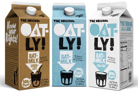 How Oat Milk Brand Oatly Is Transforming the Dairy Aisle | Time Cheap Vegan, Milk Brands, Milk Packaging, Dairy Alternatives, Non-dairy Milk, Vegan Milk, Milk Alternatives, Vegetable Drinks, Plant Based Milk