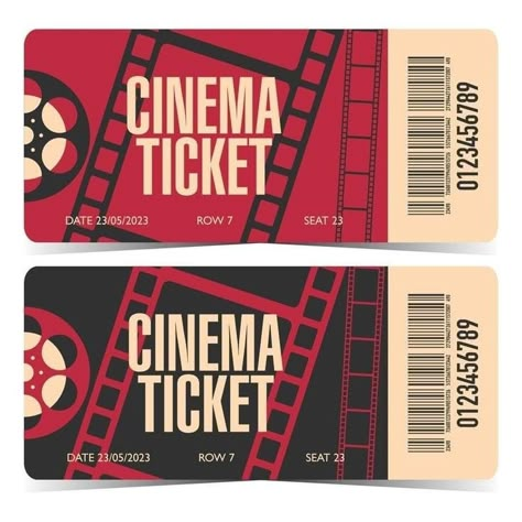 Movie Ticket Ideas, Reflection Cards, Ticket Ideas, Film Distribution, Vector Portrait Illustration, Movie Ticket, Cinema Wedding, Cinema Ticket, Film Reel