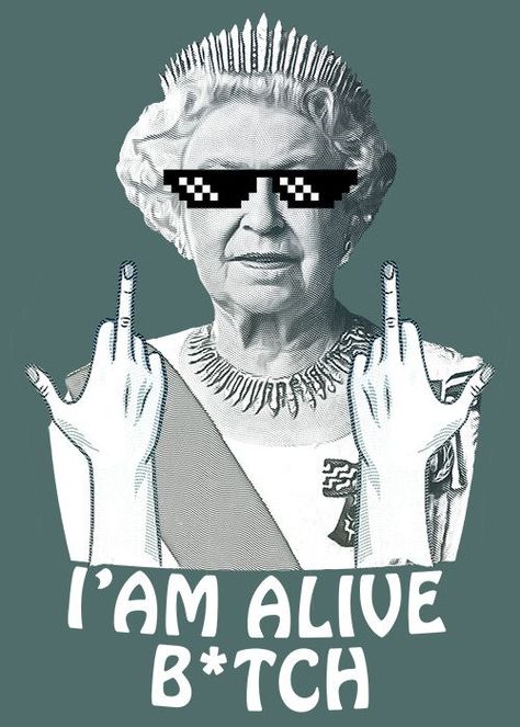 Queen Elizabeth II MEME Queen Elizabeth Funny, High Jokes, Sinchan Cartoon, Small Forearm Tattoos, Queen Poster, Arte Alien, Art Jokes, Elisabeth Ii, I Am Alive