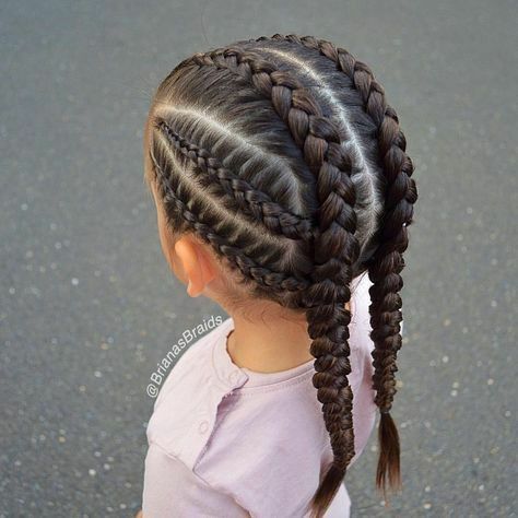 Tight Braids, Girls Braids, Braids For Kids, Kids Braided Hairstyles, Box Braids Hairstyles, Trendy Hairstyles, Braid Styles