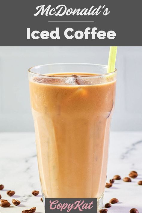 Mcdonald’s Iced Coffee Recipe, Mcdonalds Iced Coffee Recipe, Mcdonald's Iced Coffee, Simple Syrup Drinks, Mcdonalds Iced Coffee, Barista Drinks, Creamy Iced Coffee, Mcdonalds Sweet Tea, Vanilla Iced Coffee Recipe